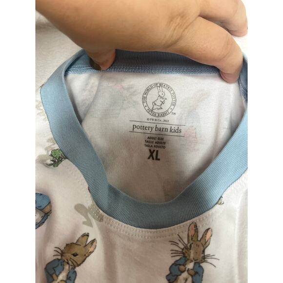 Pottery Barn Kids Peter Rabbit Adult XL Pajama Top 100% Organic Cotton Comfort - Picture 5 of 9